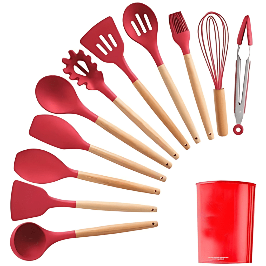 Kit 12 Peças Utensílios de Cozinha Silicone