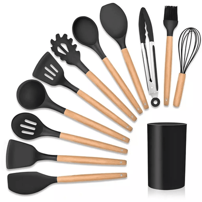 Kit 12 Peças Utensílios de Cozinha Silicone