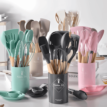 Kit 12 Peças Utensílios de Cozinha Silicone