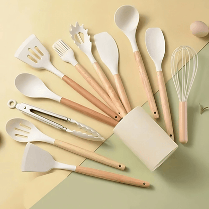 Kit 12 Peças Utensílios de Cozinha Silicone