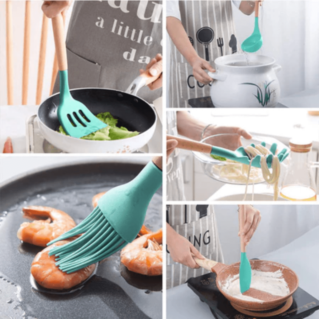 Kit 12 Peças Utensílios de Cozinha Silicone