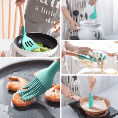 Kit 12 Peças Utensílios de Cozinha Silicone